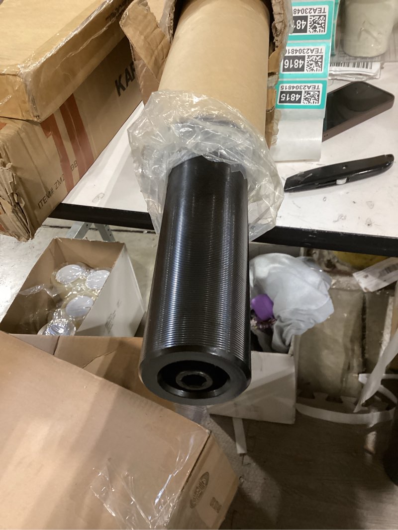 Condition photo showing Good Condition for olympic ez curl barbell bar 47", 2-inch curl bars for weight lifting,hip thrusts,squat,biceps-home gym chrome curling bar for 2 inch weight plates -2 spring collars(500lb weight capacity) black