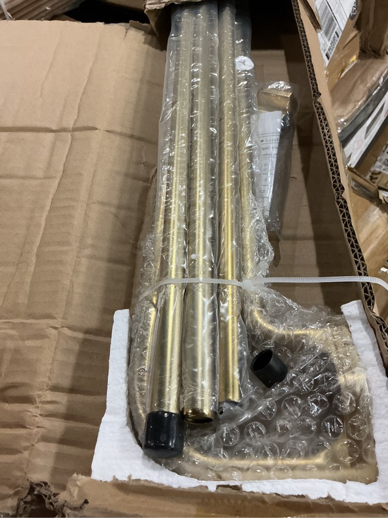 Condition photo showing New/Like New for lwiiom gold double curtain rods for windows 72-144 inch,heavy duty double curtain rod with aluminum finials and bracket,adjustable double window rods for blackout or room darkening panels gold 72-144"