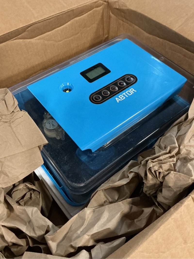 Condition photo showing item condition for 25 Egg Incubator Digital Poultry Hatcher Machine with Automatic Egg Turning, incubators for Hatching Eggs, Temperature & Humidity Control, LED Screen, General Purpose Incubator Blue NEW