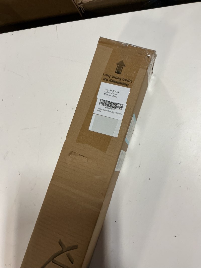 Condition photo showing New/Like New for persilux blackout roller shades for window blinds,cordless,linen fabric,thermal insulated fabric uv protection shades for home,office,bedroom,door,blackout-cream,33 1/2" w x 64" h 33 1/2"w x 64"h blackout-cream