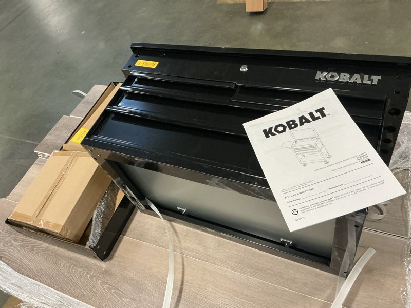 Condition photo showing Good Condition for Kobalt 35-in W x 37.5-in H 4 -Drawer Steel Rolling Tool Cabinet ( Black ) Item #5266230 | Model #53278