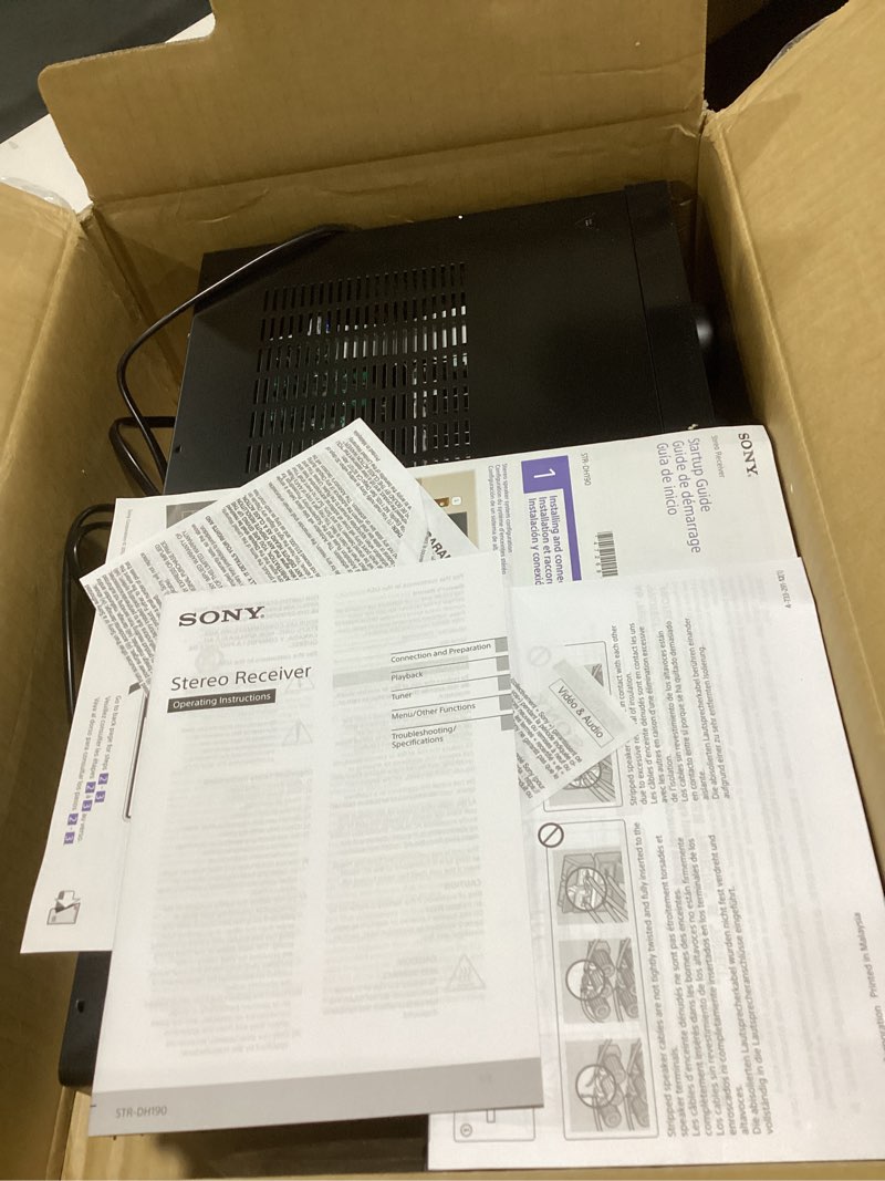 Condition photo showing As Is for Sony STRDH190 2-ch Home Stereo Receiver with Phono Inputs & Bluetooth Black Stereo Receiver Receiver