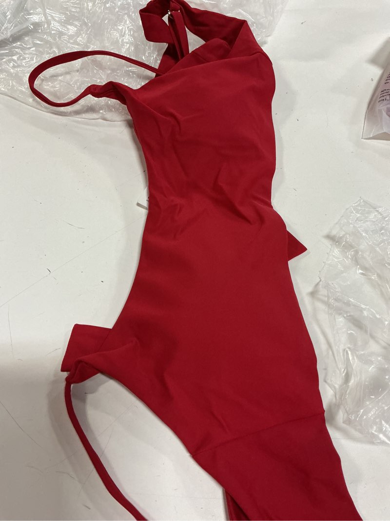 Condition photo showing Good Condition for italian scoop neck bikini top, m, cherry