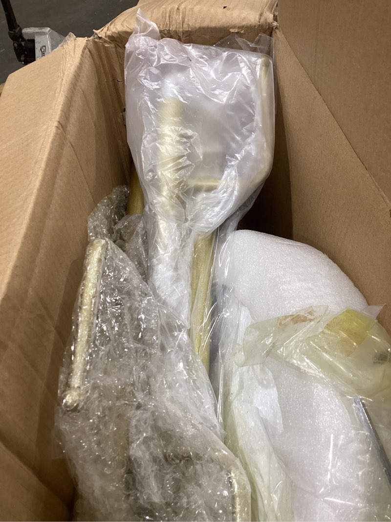 Condition photo showing As Is for Gold Coat Rack, Free-standing Small Modern Coat Stand Tree with 6 Hooks, Marble Base, Hat & Coat Cactus Shape Hanger for Bedroom, Office, Metal Vintage, gold CAC Gold