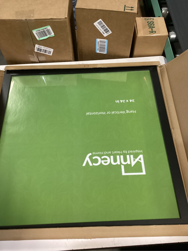 Condition photo showing New/Like New for annecy 24x24 picture frame black?1 pack?, 24 x 24 picture frame for wall decoration, classic black minimalist style suitable for decorating houses, offices, hotels 24x24 black