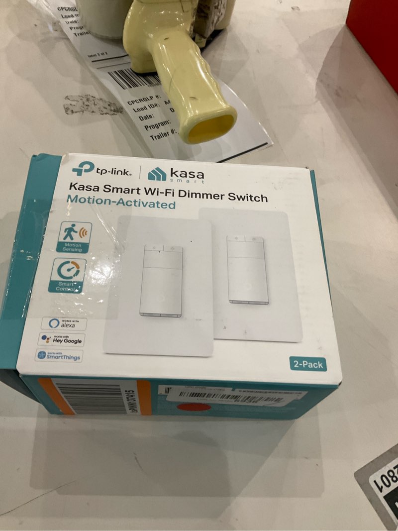 Condition photo showing New/Like New for Kasa Smart Motion Sensor Switch, Dimmer Light Switch, Single Pole, Needs Neutral Wire, 2.4GHz Wi-Fi, Compatible with Alexa & Google Assistant, UL Certified, No Hub Required(ES20MP2) White 2-Pack Motion Sensor + Dimmer 2-Pack