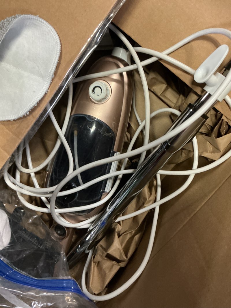 Condition photo showing As Is for Steam Mop - All-in-one Powerful Handheld Steam Cleaner Detachable Floor Steamer with 11 Accessories, MultiPurpose Steamer for Hardwood Floors, Clothes,Windows,Tiles,Carpet, Whole Home Use, Rose Gold