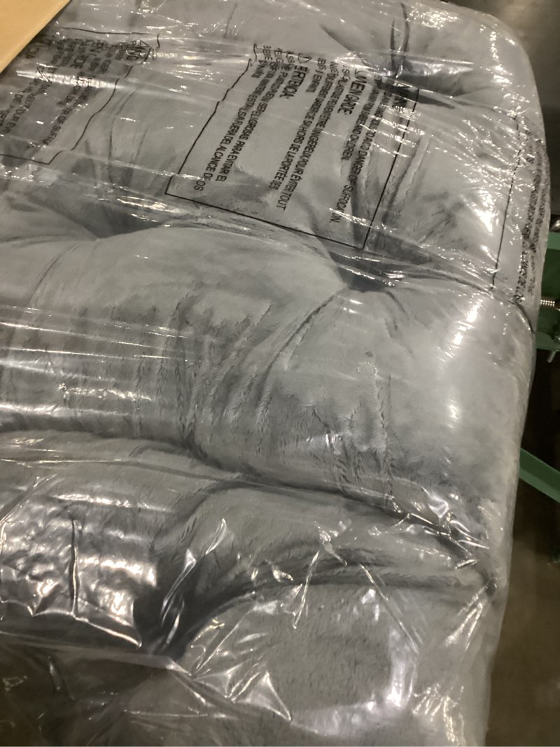 Condition photo showing New/Like New for Lazy Chair with Folding Ottoman,Leisure Sofa Chair,Soft Fabric Armchair with Armrests and Side Pockets, Reading Chair with Footrest for Living Room, Bedroom, Office (Plush Dark Grey)