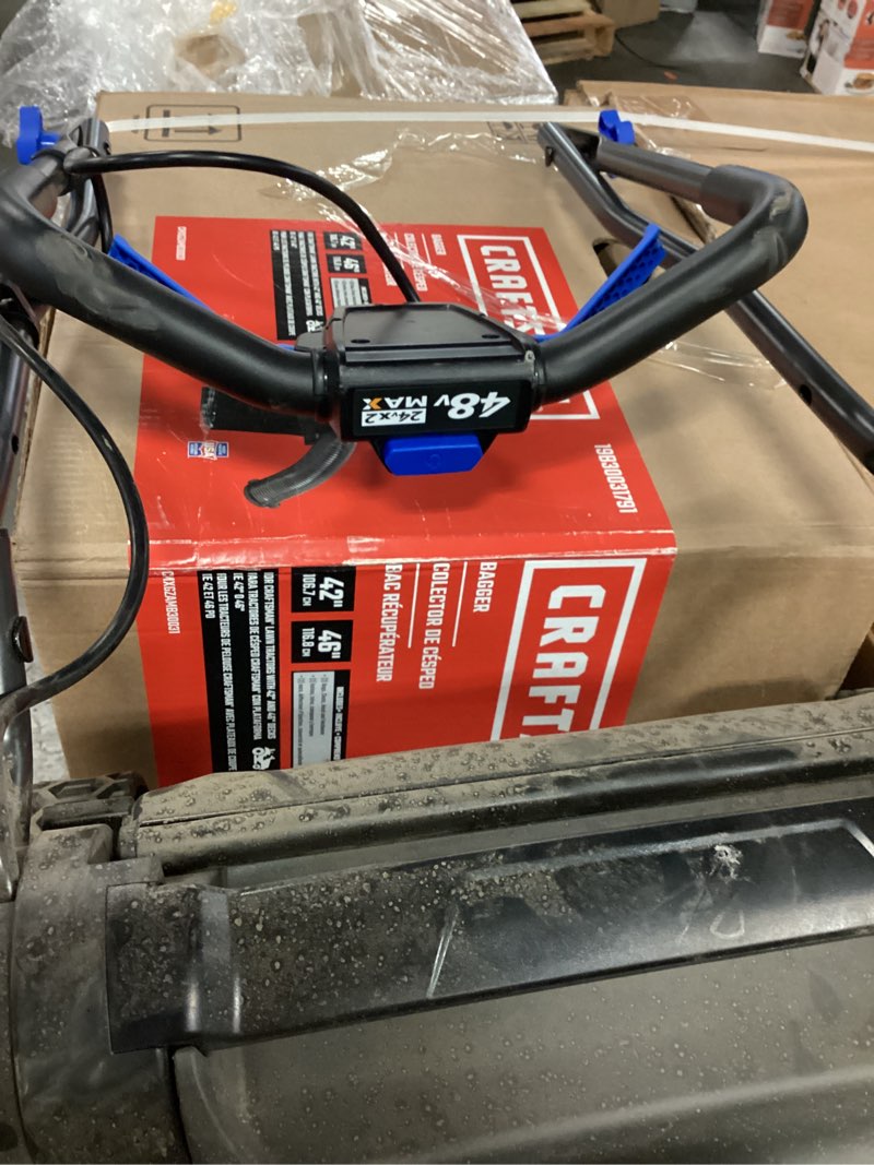 Condition photo showing As Is for kobalt 48v max (24vx2) 17-in push mower