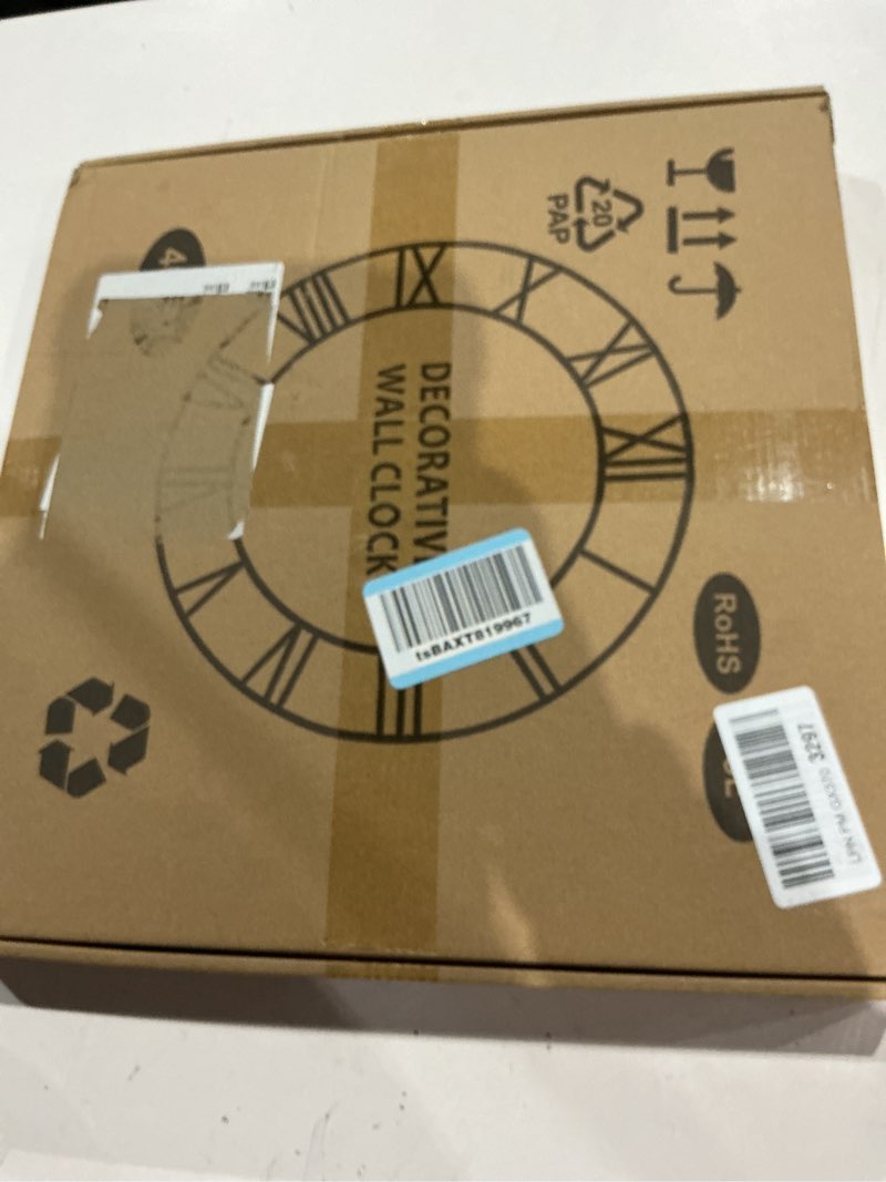 Condition photo showing New/Like New for leike arabic numeral wall clock 16in battery operated black, silent non ticking, wall clocks for living room decor, small classic for school, office, home, kitchen, bedroom black metal-arabic 16in