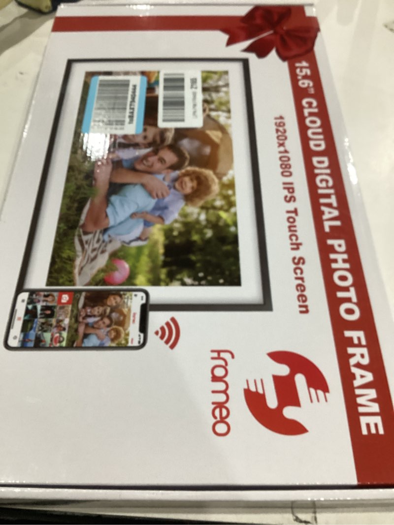 Condition photo showing New/Like New for frameo 15.6 inch digital picture frame wifi, white digital photo frame 1920x1080 ips hd touchscreen, 32gb storage share photos/videos, tabletop&wall-mounted, wedding, birthday, gifts for loved ones 15.6 inch-white-support wifi