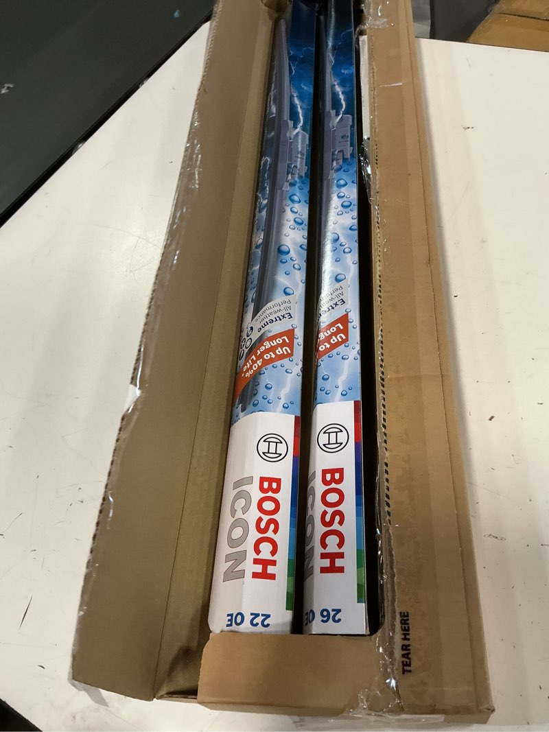 Condition photo showing Good Condition for bosch 26a17a icon beam wiper blades - driver and passenger side - set of 2 blades (26a & 17a) front (26a & 17a) icon combo pack (front)