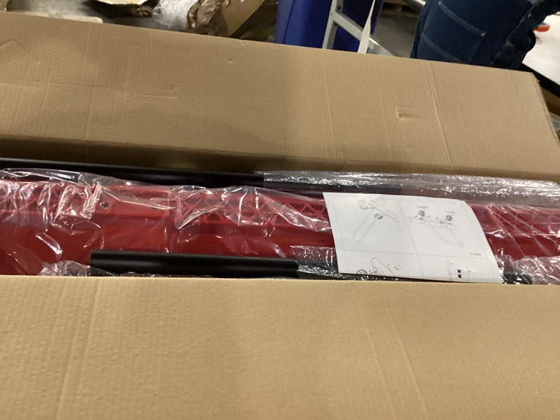 Condition photo showing New/Like New for 38 Inch Snow Shovel for Driveway, Brewin SnowPro Bi-Direction Heavy Duty Snow Pusher with Wheels and Angled Blade for Efficient Snow Removal, Back Saver Snow Plow for Doorway Sidewalk