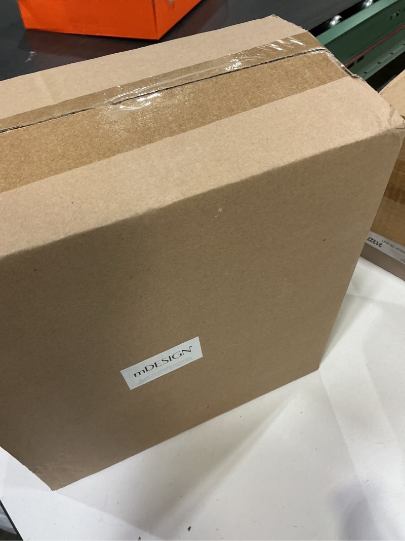 Condition photo showing New/Like New for mDesign Slim Metal Rectangle 1.3 Gallon Trash Can with Step Pedal, Easy-Close Lid, Removable Liner - Narrow Wastebasket Garbage Container Bin for Bathroom, Bedroom, Kitchen, Office - Matte Blush Pink