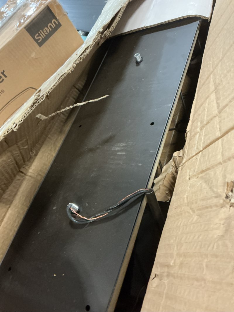 Condition photo showing As Is for Q&S Dining Room Chandelier Light Fixtures,Farmhouse Rustic Vintage Antique Linear Chandeliers Pendant Ceiling Light Fixture for Kitchen Island Bar Office Coffee Shop 5-Lights Oak and ORB UL Listed White-5