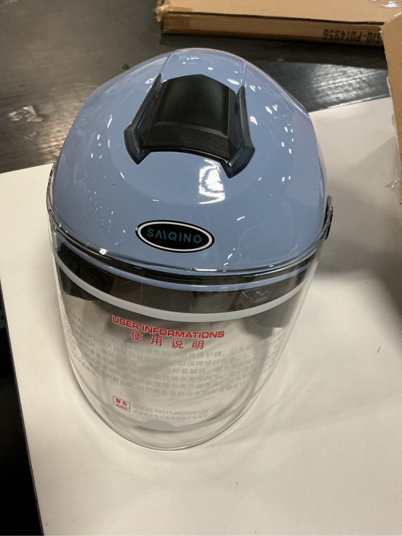 Condition photo showing Good Condition for Motorcycle Open Face Helmet Adult 3/4 Half Helmets for Motor-Bike Scooter Biker Men Women DOT Approved SkyBlue Large