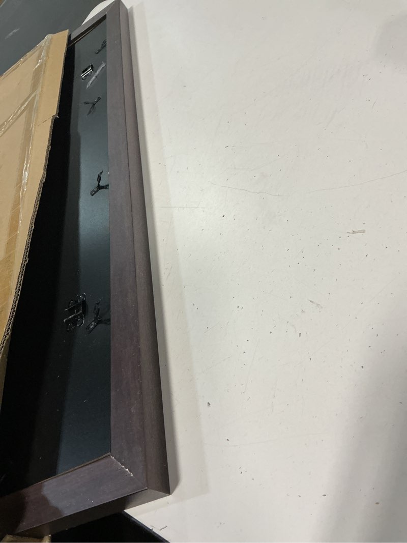 Condition photo showing Good Condition for 20x30 Poster Frame Walnut with Black Back Board, Curved Extra Wide Edges, Wooden Vintage Style 20x30 Picture Frame for Wall Decor. Walnut Brown 20x30