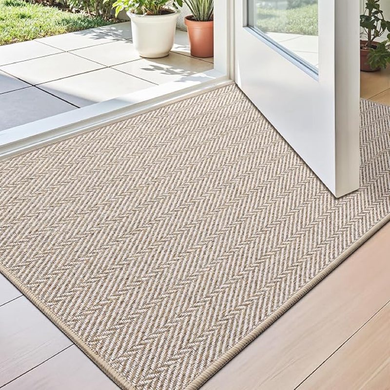 LUMI Indoor Door Mat, 32"x47" Non Slip Rubber Backing Entrance Mats, Easy Clean Low Profile Ultra Th
