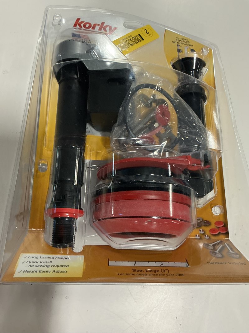 Condition photo showing Good Condition for Korky 5010MP Large 3-inch Complete Repair Kit Fixes: Running, Noisy, No/Slow Refill, and No/Weak Flush Toilets, Easy to Install, Black, Red, and Silver