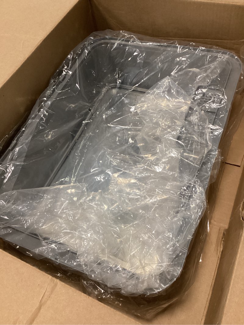 Condition photo showing Good Condition for Stainless Steel Cat Litter Box with Lid,XL,19.7” L x 13.8” W x 11.8”H Deep,Large Metal Litter Box with High Side,for Small and Large Cats,Anti-Leakage Non-Sticky Easy Cleaning Include Litter Scoop