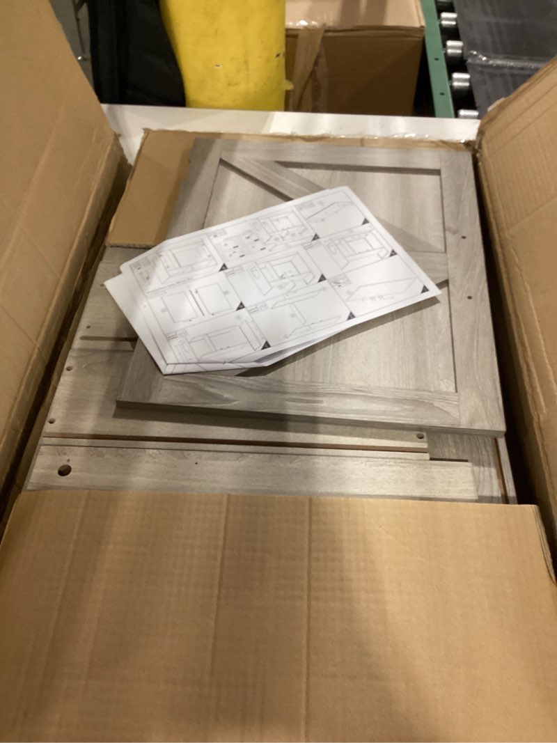 Condition photo showing As Is for Cat Litter Box Enclosure Furniture Ultra-Large Wooden Hidden Litter Box,2-Door Storage Cabinet, 2 Drawers, 1 Air Vents,Litter Box Furniture Fit Most of Litter Box.