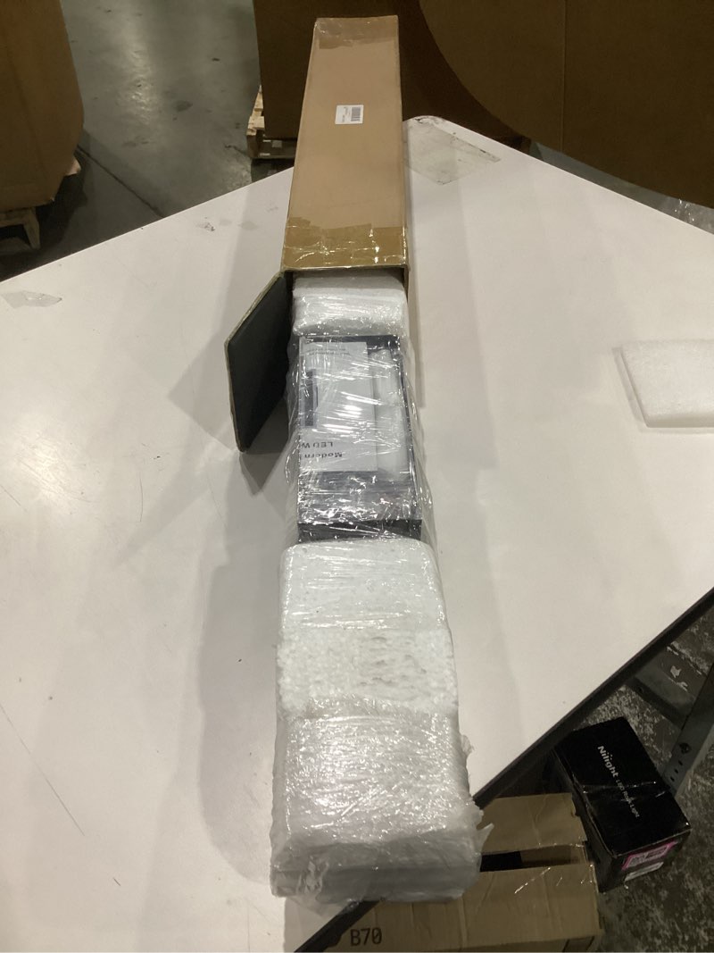 Condition photo showing As Is for not tested**** 2 pack 23.6 inch modern led outdoor wall light, 3000k-6000k 10%-100% dimmable lights for outside, ip65 waterproof wall sconce light with remote control for porch, hallway, garage, patio, stairway,yard