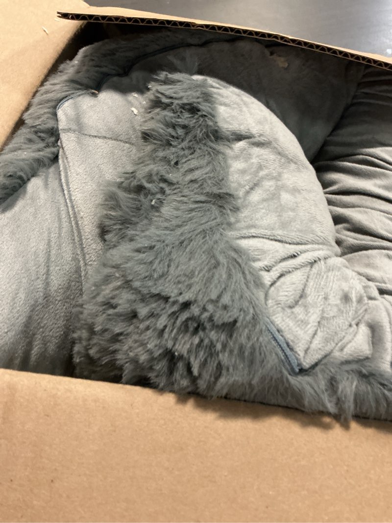 Condition photo showing Good Condition for YZ HOME Faux Fur Fluffy Body Pillow for Adults - Firm Body Pillow Insert with Shredded Blue Memory Foam, Adjustable Height, Soft Support for Side Sleepers, Pregnant Women, Washable, 20x54 Inch (Grey)