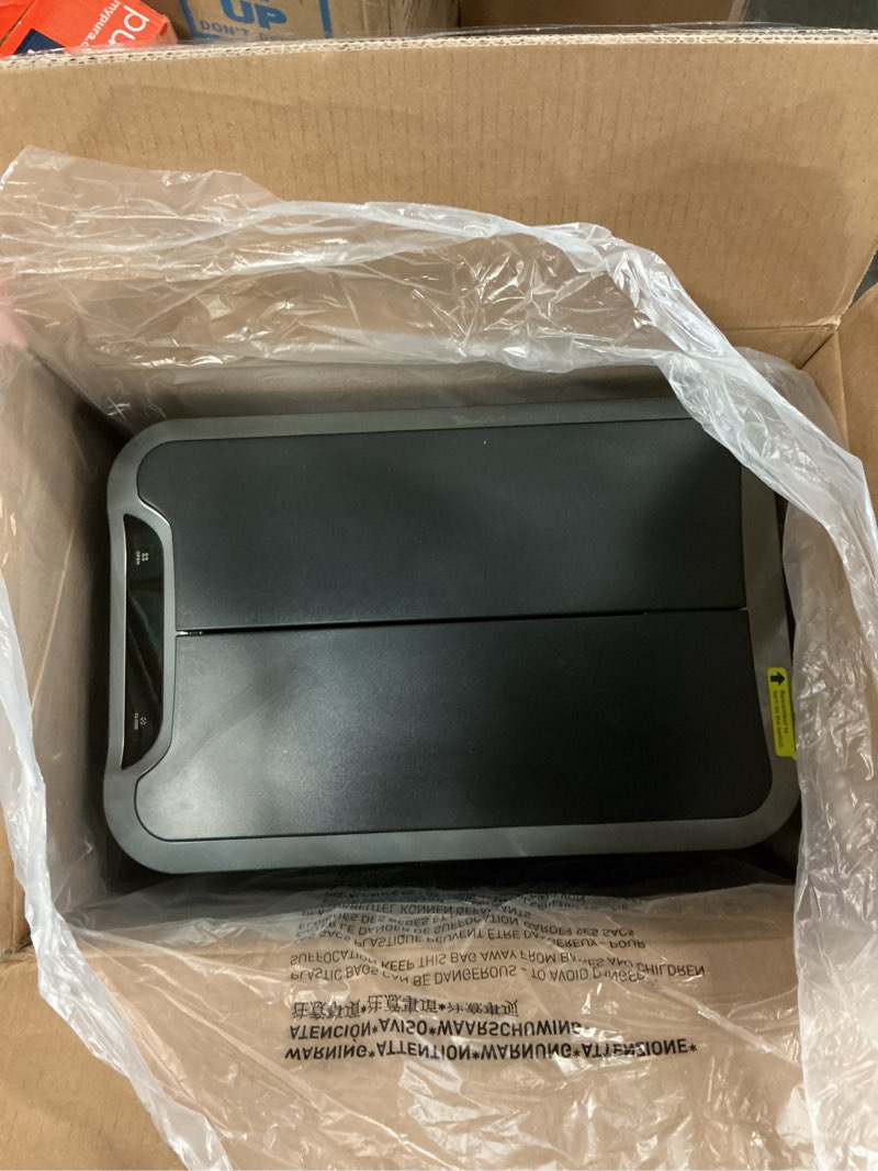 Condition photo showing As Is for eko phantom-t 50 liter / 13.2 gallon vertical motion sensor trash can, brushed stainless steel finish phantom 50l - stainless steel