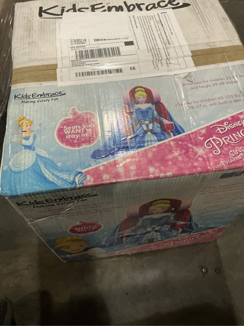 Condition photo showing Good Condition for kidsembrace disney cinderella combination harness booster car seat