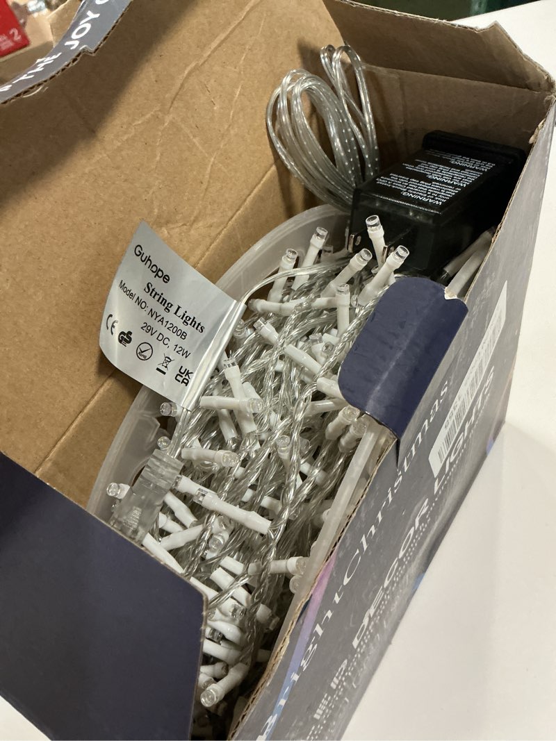 Condition photo showing Good Condition for String Lights 1200LED 196FT, Waterproof Outdoor String Lights with Remote and Timer, 8 Modes Dimmable Fairy Lights for Indoor Outdoor Wedding Party Holiday Decorations (Cool White) Cool White 1200 LED