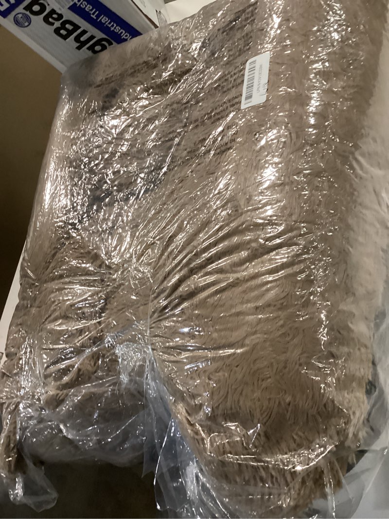 Condition photo showing Good Condition for Coohom Oval Calming Donut Cuddler Dog Bed,Shag Faux Fur Cat Bed Washable Round Pillow Pet Bed(30"/36"/43'') for Small Medium Dogs (XL(36"x27"x7"), Camel) XL(36"x27"x7") Camel