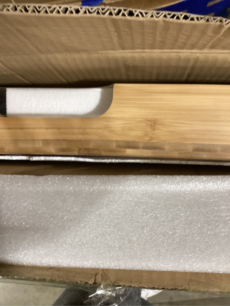 Condition photo showing New/Like New for fun memories noodle board stove cover - bamboo wood top covers for electric and gas sink rv 30 inl x 22 inw x 2.5 inth raised cutting with legs juice grooves 30"x22"x2.5" bamboo - natural color