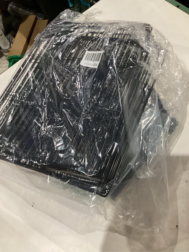 Condition photo showing As Is for 12 panels small animal playpen, 48" x 24" x 16" pet playpen with waterproof mat, c&c cage for guinea pigs, puppy play pen, bunny playpen, indoor outdoor portable metal wire yard fence 12 panels - 48"l x 24"w x 16"h black
