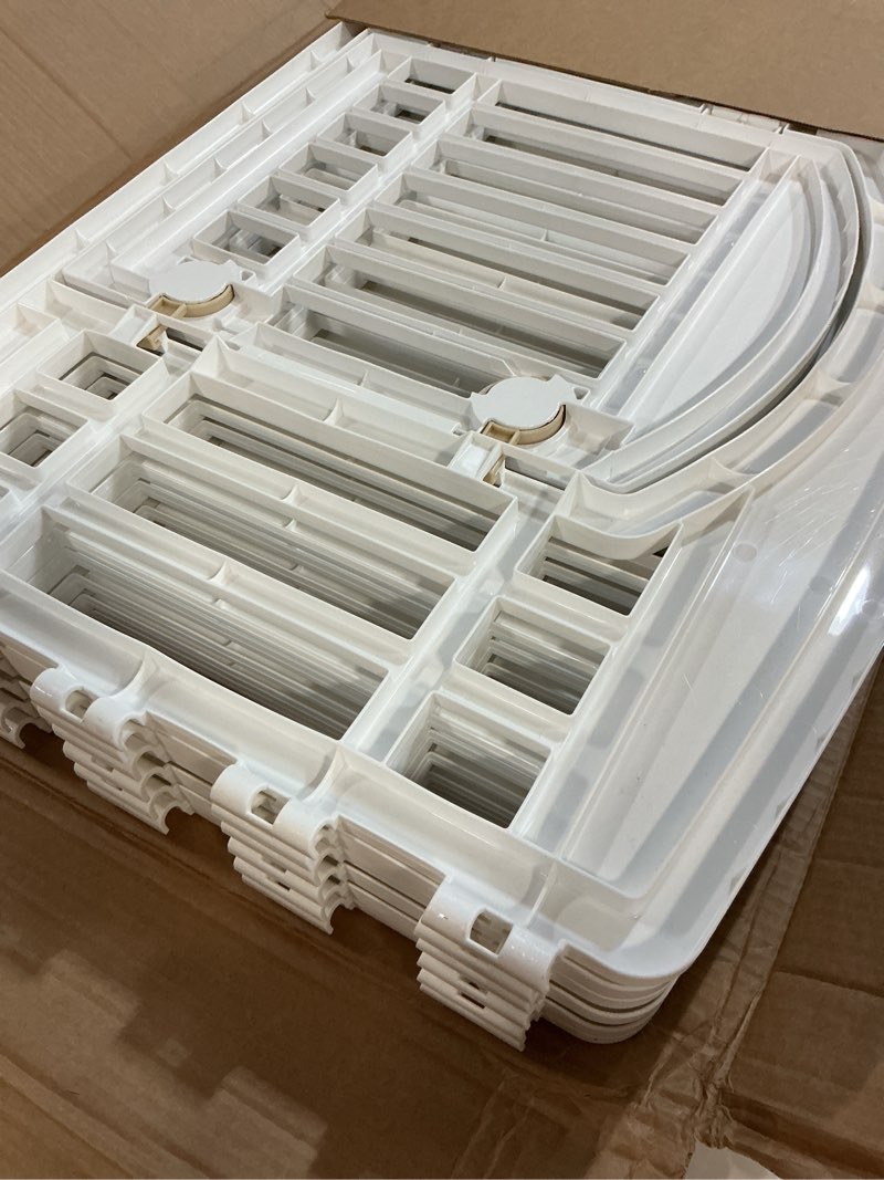 Condition photo showing Good Condition for iris usa dog playpen puppy playpen indoor – 24" 6-panel dog playpen with door, 61 x 61 x 24, dog play pen indoors for puppies & small dogs, plastic pet playpen, indoor dog pen, white 6 panel - 24"h white