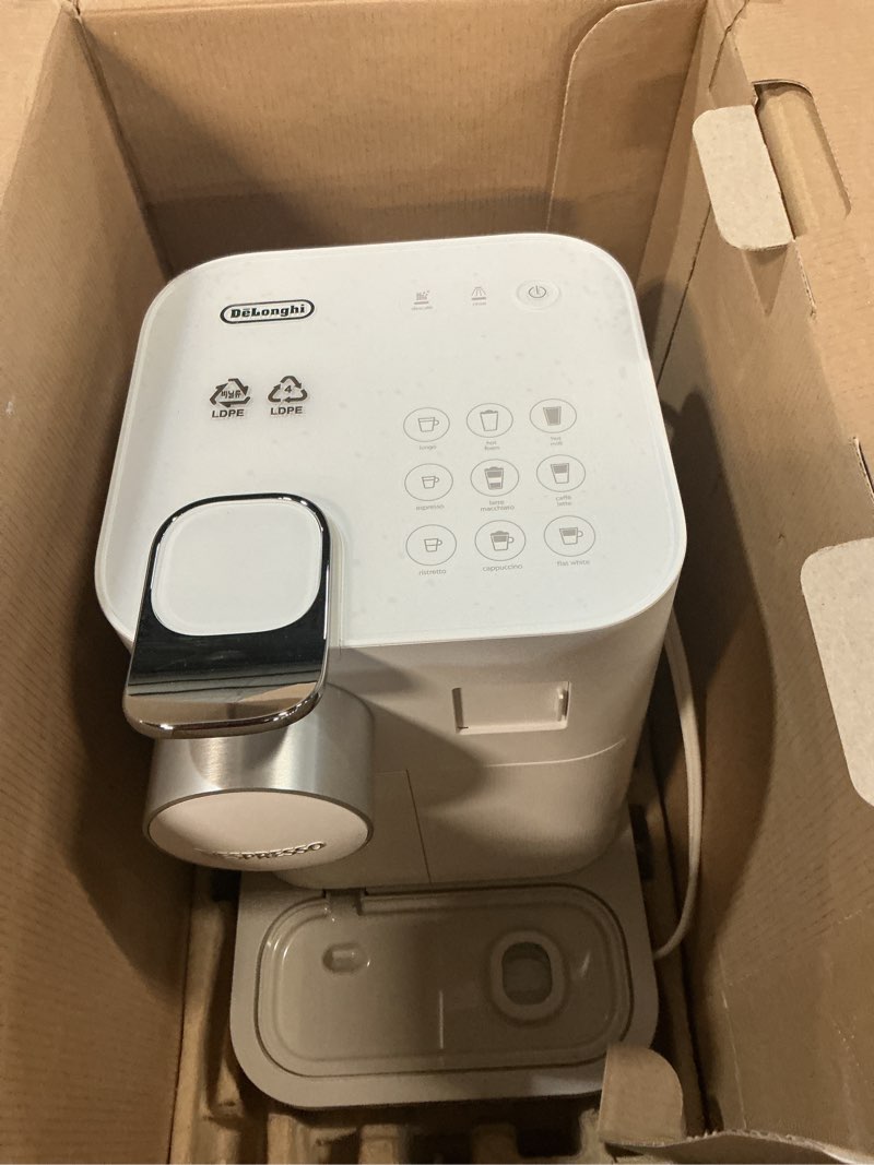 Condition photo showing As Is for nespresso gran lattissima by de'longhi, white