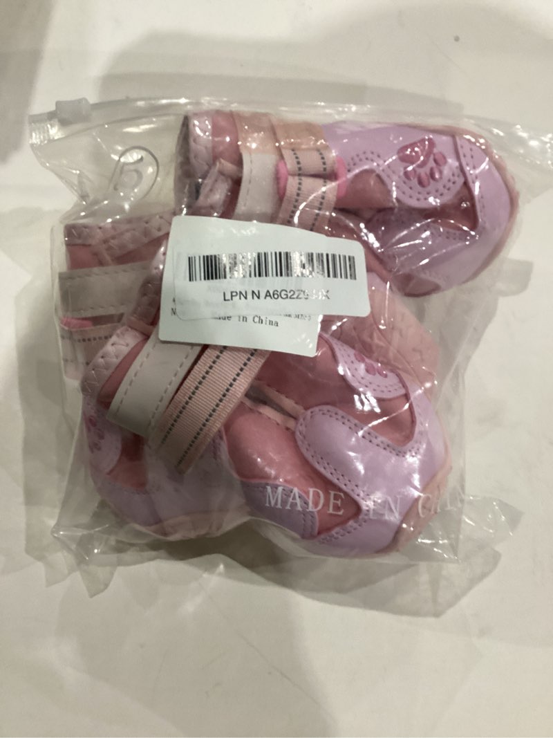 Condition photo showing As Is for Dog Shoes for Medium Dogs, Large Dog Boots for Winter Snow, Hot Pavement, Dog Booties & Paw Protectors Pink Size 5 Waterproof-Pink #5(2.36" inner width) for 40-58 lbs