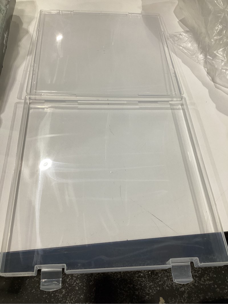 Condition photo showing Good Condition for 12x12'' Scrapbook Paper Storage, 5 Pack Board Game Storages, Stackable Paper Storage for Magazine, Art Supplies, Files, Photo, Vinyls, Crafts