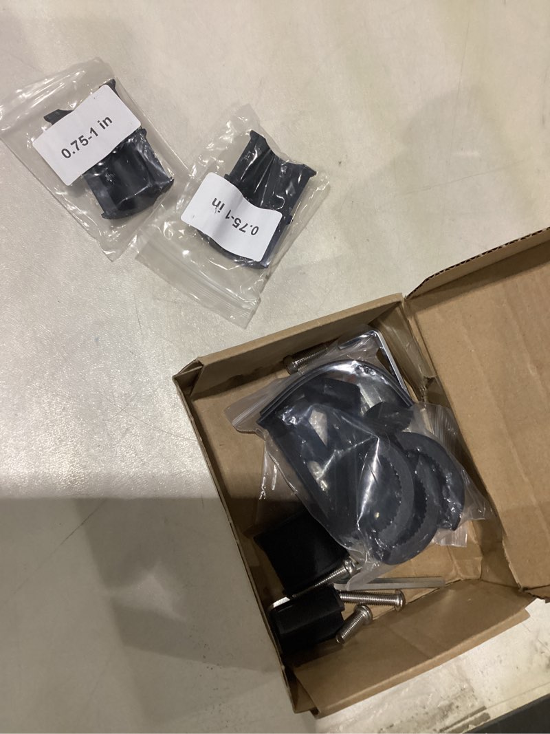 Condition photo showing As Is for Light Bar Mount for ATV- 360° Solid Aluminum Alloy Bracket for Fog LED and Driving Lights. Fits 0.75"-1.5" Bars, Set of 2pcs, ATV Motorcycle Light Bar Mount Bracket Tube Clamp