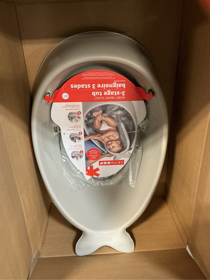 Condition photo showing Good Condition for Skip Hop Infant Bath Tub 3-Stage Grow With Baby Smart Sling MOBY Bathtub Grey Age 0+