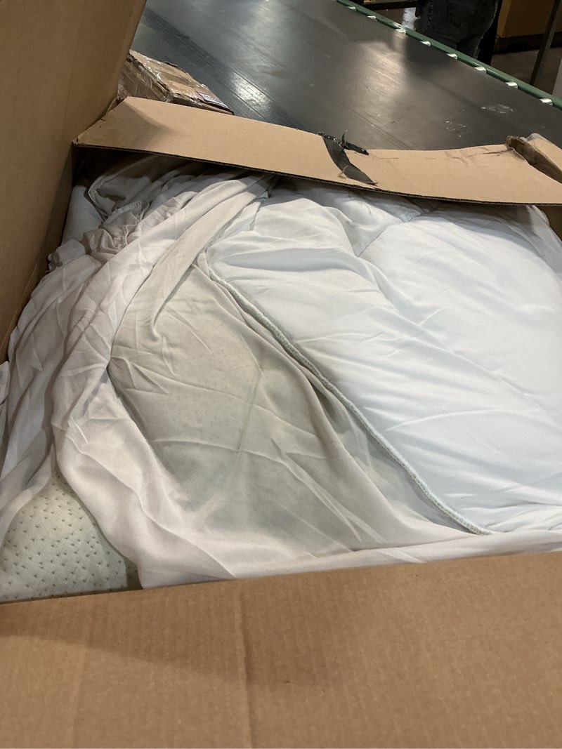 Condition photo showing As Is for Ultra Soft Queen Size Mattress Topper - Viscose Made from Bamboo Pillow Top Mattress Pad for Back Pain Relief - Naturally Cooling for Hot Sleepers, Green Green Queen