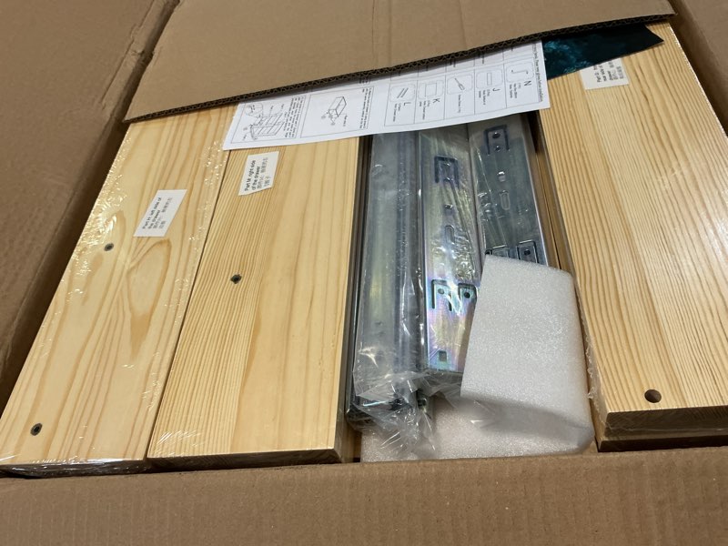 Condition photo showing Good Condition for pull out drawers for cabinets, 26''w×21''d×19''h soft close slide out wood shelves storage organizer for kitchen, 3-tier, finished, heavy-duty, bottom assembly