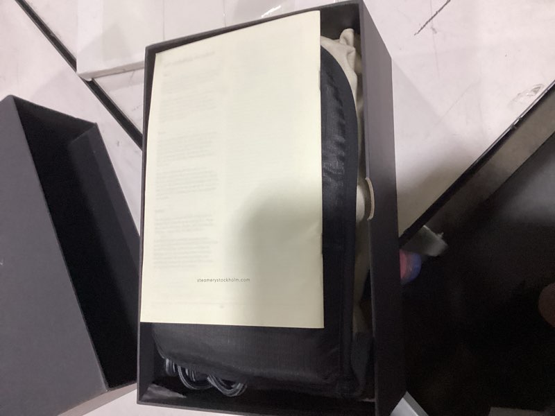 Condition photo showing New/Like New for steamery handheld clothes steamer cirrus 3, 1200w, us plug, heated ironing plate, fast heat up, garment wrinkle remover, black