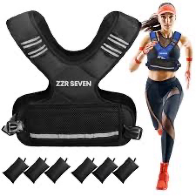 ZZR SEVEN Weighted Vest for Women and Men, 4-10lbs/11-20lbs Adjustable Weighted Vest with 6 Iron San