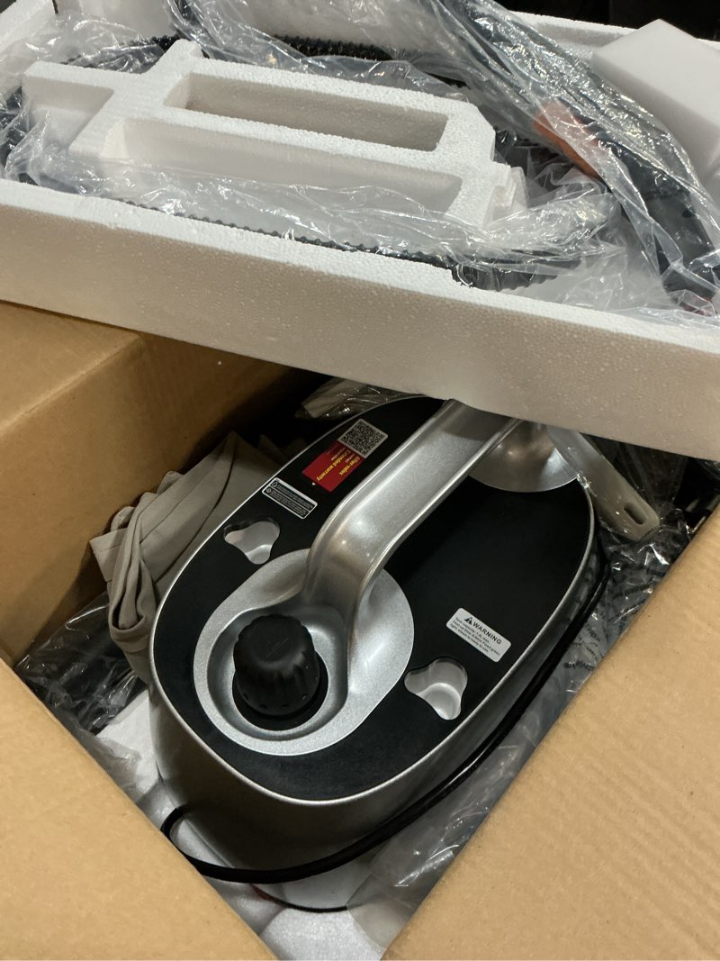 Condition photo showing Good Condition for steam cleaner, 293°f 58 psi powerful multipurpose handheld steam mop for home use, 21 attachments, 50oz capacity, heavy duty steamer for carpets, floors, cars, tiles, crack cleaning, platinum