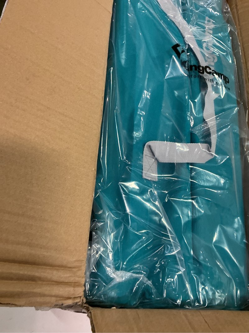 Condition photo showing New/Like New for kingcamp low beach chairs, portable folding chair for adults extra wide ergonomic high back seat 300lbs heavy duty lightweight oversized gear with carry bag for outdoor lawn camping picnic ergobreeze-cyan-2 pack ergobreeze high back mesh wide