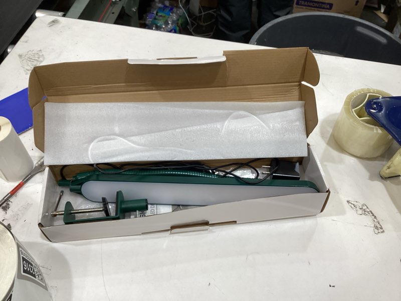 Condition photo showing Good Condition for SKYLEO LED Desk Lamp - Desk Light for Home Office - Flexible Gooseneck - 5 Color Modes X 11 Brightness Levels - 1300LM - Timmer & Memory Function - 12W Clip on Light - Green Green gooseneck