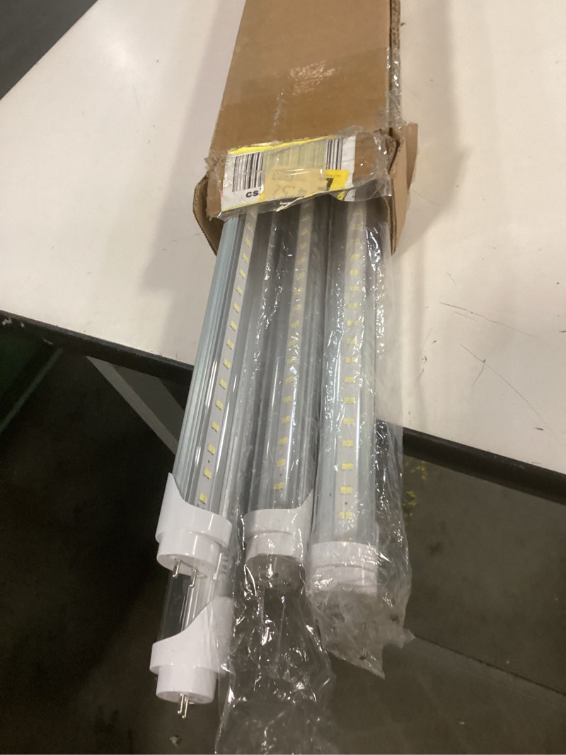 Condition photo showing Good Condition for JESLED T8 LED 4FT Type A+B Light Bulbs, 24W(65W Equivalent), 3000LM, 6000K Super Bright, Plug and Play or Ballast Bypass, 4 Foot LED Fluorescent Tube Replacement, ETL Listed, Dual-Ended, Clear(4-Pack)