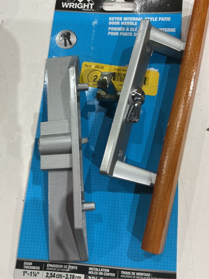 Condition photo showing As Is for wright products 3.94-in surface mounted sliding patio door handleset