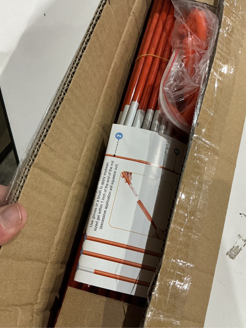 Condition photo showing Good Condition for 20pcs driveway markers,4ft driveway reflective poles, orange fiberglass snow stakes with reflective tape for easy visibility at night for parking lots (20, orange) orange 20