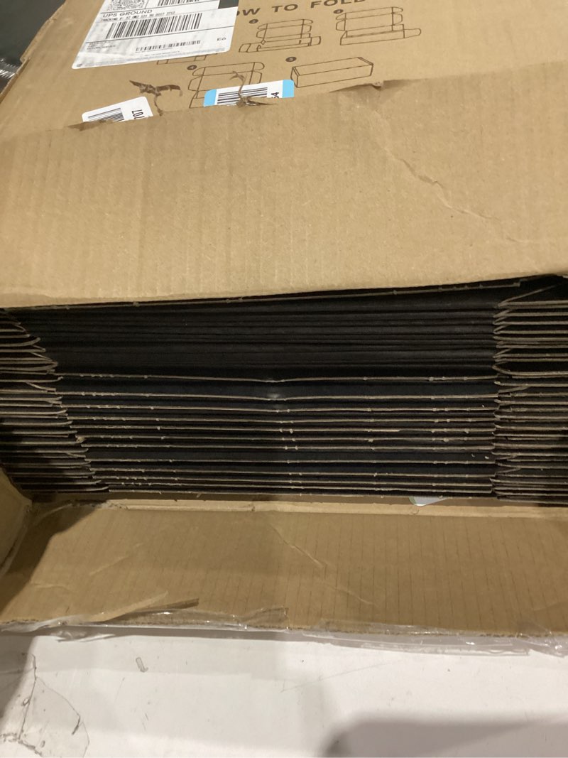 Condition photo showing As Is for 50 Pack 9x6x2'' Small Shipping Boxes, Black Corrugated Cardboard Mailers for Mailing Packaging Small Business (BK962-50) 9x6x2'' 50 pack Black